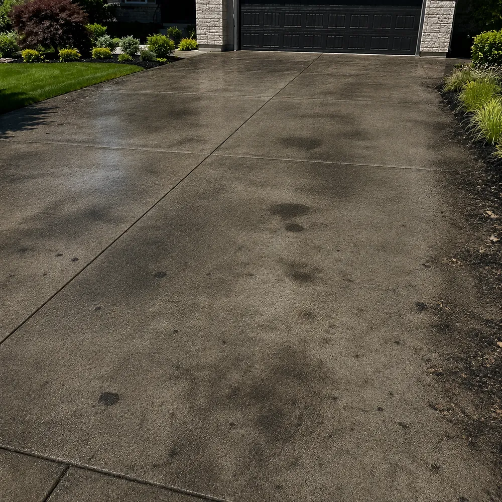 Before and after driveway and concrete cleaning