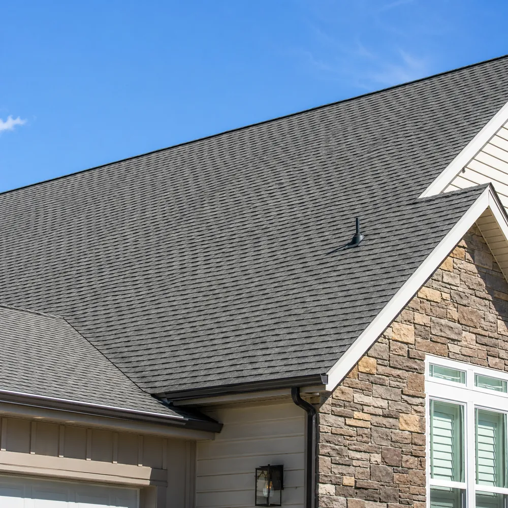 Before and after soft wash roof cleaning
