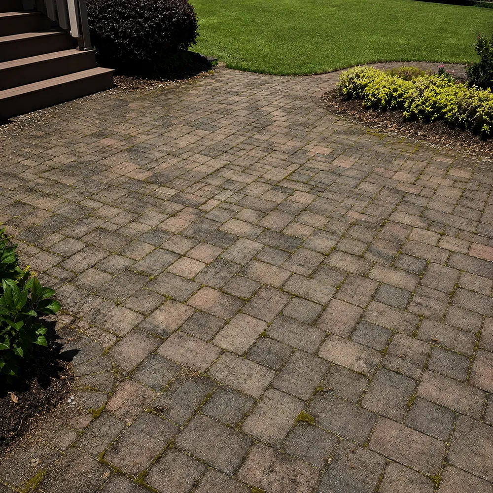 Before and after paver cleaning