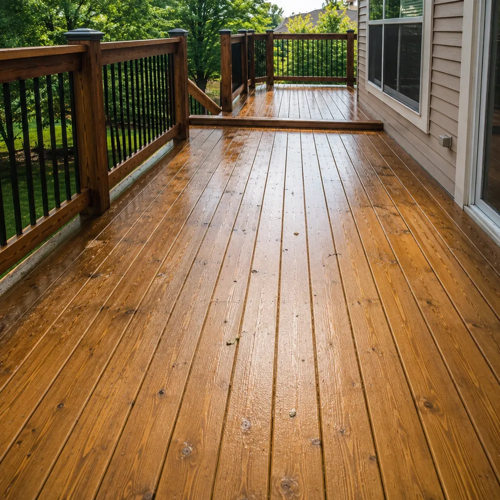 Before and after patio and deck cleaning